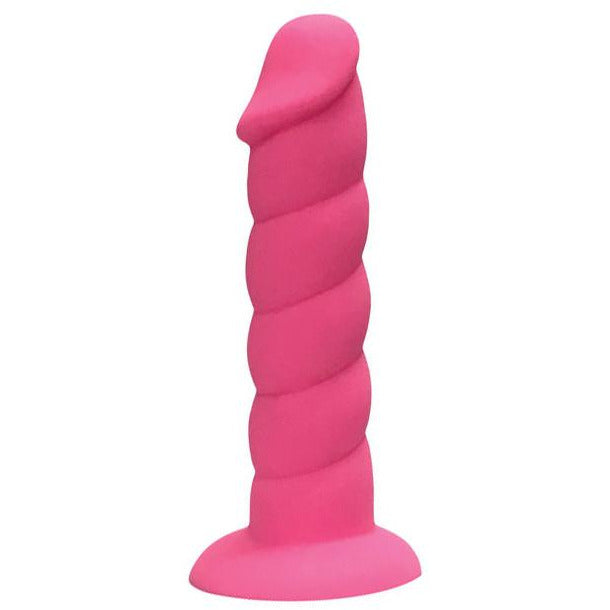 Suga Daddy Swirl Suction Cup 7" Dildo Dildo Rock Candy Pink