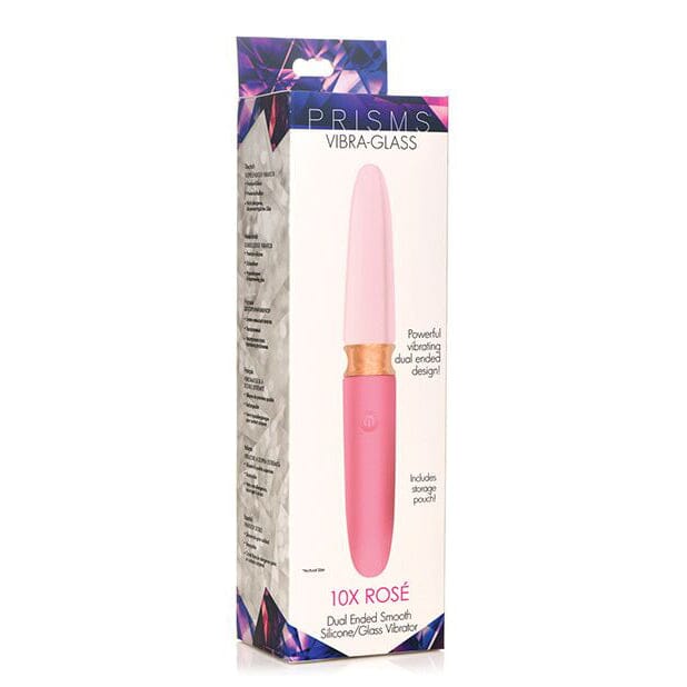 Vibra-Glass Rose Dual-Ended Silicone/Glass Vibrator Vibrator Prisms