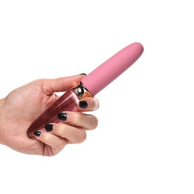 Vibra-Glass Rose Dual-Ended Silicone/Glass Vibrator Vibrator Prisms