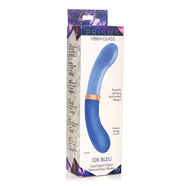 Vibra-Glass Bleu Dual Ended Silicone/Glass Vibrator Vibrator Prisms