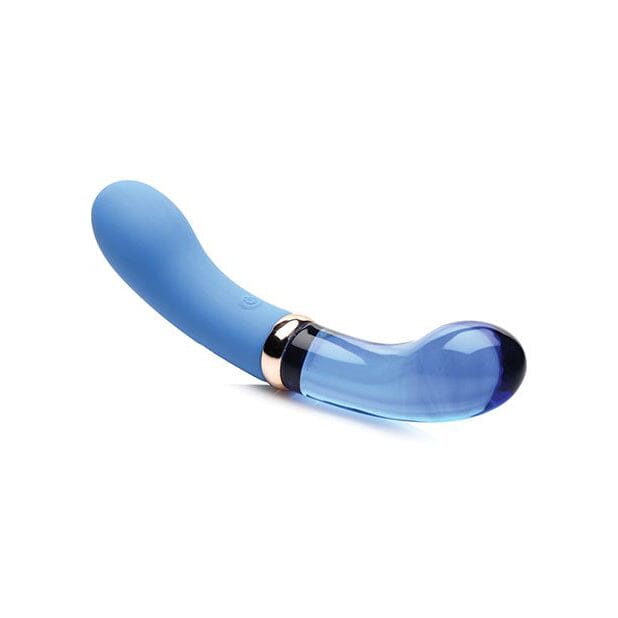 Vibra-Glass Bleu Dual Ended Silicone/Glass Vibrator Vibrator Prisms