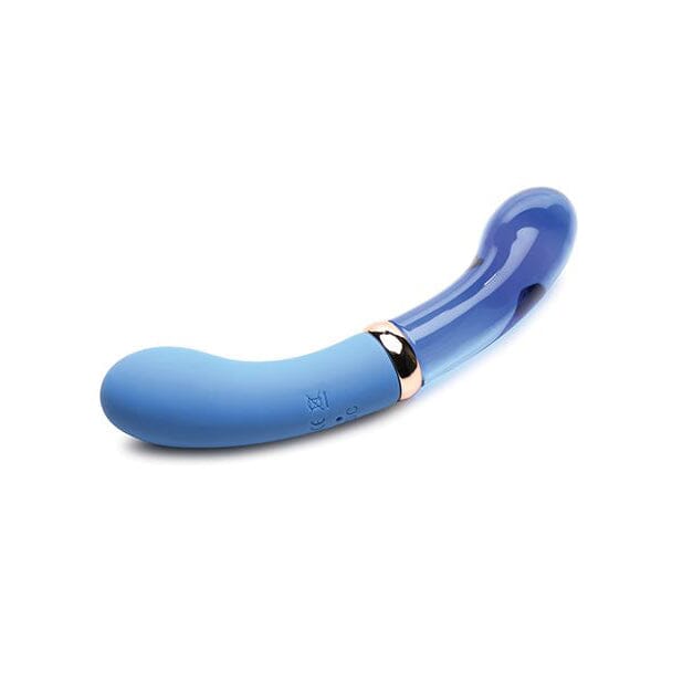 Vibra-Glass Bleu Dual Ended Silicone/Glass Vibrator Vibrator Prisms