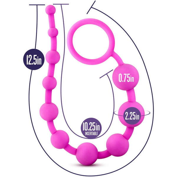 Luxe Silicone 10 Anal Beads Silicone Anal Beads Anal Exploration Wild Flower