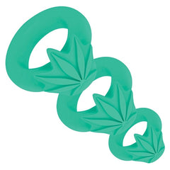 Hazey Pot Leaf Silicone Ring (Set of 3) Cock Ring Maia Toys Green 