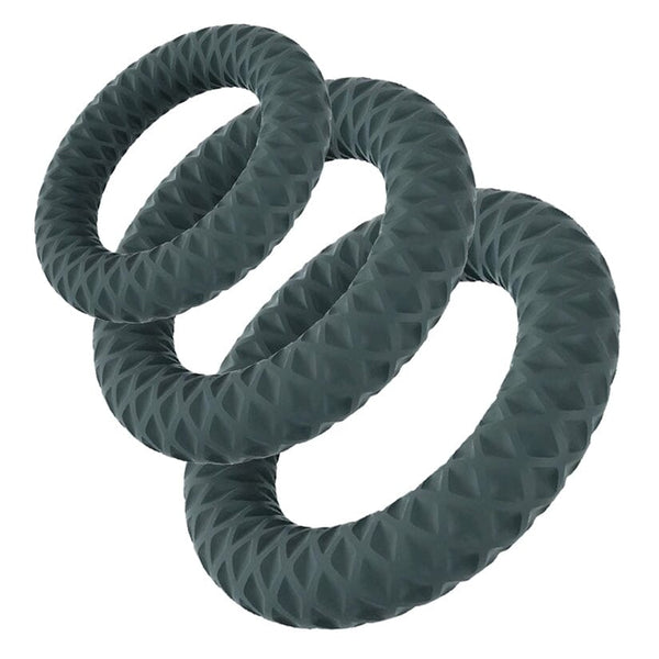 Onyx Silicone Ring Set of 3 Cock Ring Maia Toys Grey 