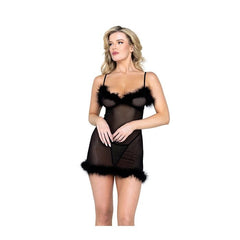 Afterhours Maribou & Mesh Chemise Lingerie Roma Small 