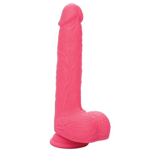 Rechargeable Rumbling & Thrusting Silicone Studs Dildo Dildo Cal Exotics Pink 