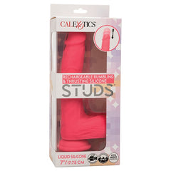 Rechargeable Rumbling & Thrusting Silicone Studs Dildo Dildo Cal Exotics 