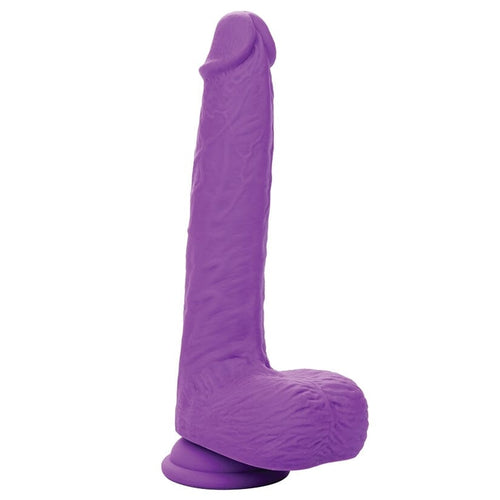 Rechargeable Rumbling & Thrusting Silicone Studs Dildo Dildo Cal Exotics Purple 