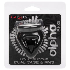 Alpha Liquid Silicone Dual Cage & Ring Cock Ring Cal Exotics 