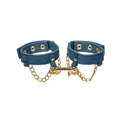 Ride 'Em Denim Ankle Cuffs Ankle Cuffs Cal Exotics Blue 