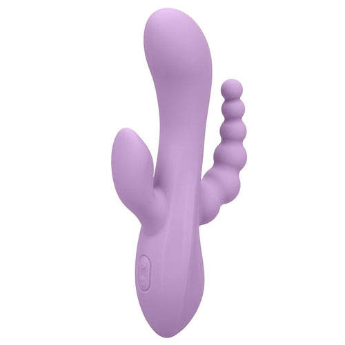 Flex Bend & Hold Triple Rumbler 3-Motor Flexible Vibrator with Memory Function Vibrator Cal Exotics Purple 