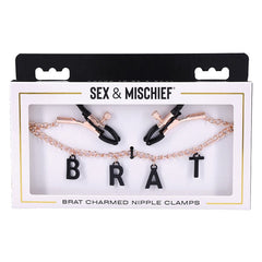 S&M Brat Charmed Nipple Clamps Nipple Clamps Sportsheets Rose Gold 