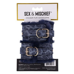 Sex & Mischief Cougar Fur Handcuffs Wrist Cuffs Sportsheets 