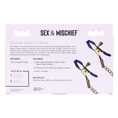 Sex and Mischief Cougar Nipple Clamps Nipple Clamps Sportsheets 