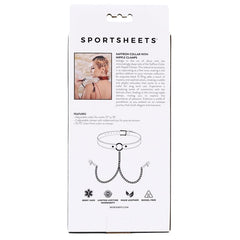 Saffron Collar With Nipple Clamps Nipple Clamps Sportsheets 