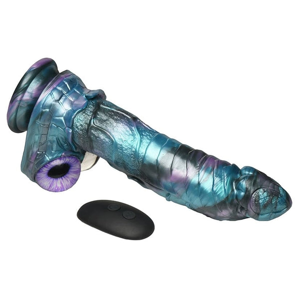 Creature Cocks Astro Thrust Thrusting and Vibrating Silicone Dildo Dildo XR Brands Multicolor 