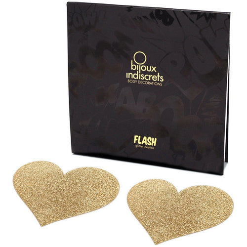 Flash Glitter Pasties Pasties Bijoux Gold Heart 