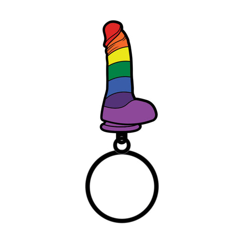 Dildo Keychain Keychains Wood Rocket Rainbow 