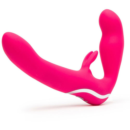 Strapless Strap-On Vibrating Double Dildo Double Dildo Happy Rabbit 