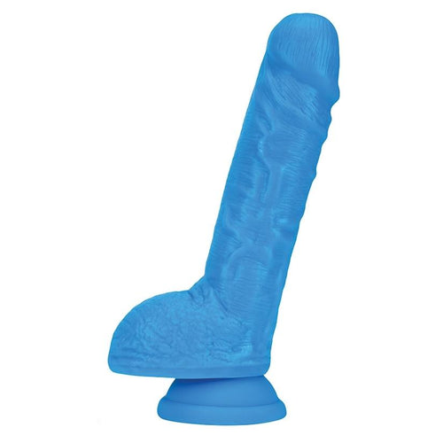 Neo Elite Silicone Dual Density Cock With Balls Dildo Blush Blue 