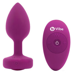 Vibrating Jewel Butt Plug with Remote Butt Plug B-Vibe Pink S/M 