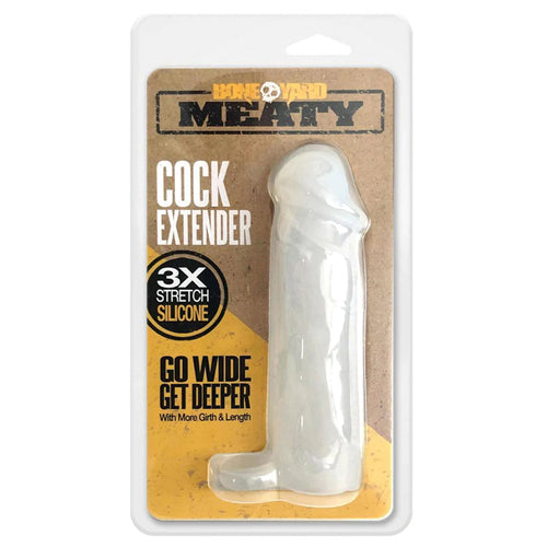 Boneyard Meaty Silicone Cock Extender Penis Extender Rascal Toys Clear 