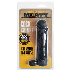 Boneyard Meaty Silicone Cock Extender Penis Extender Rascal Toys Black 