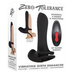 Vibrating Strap-On Girth Enhancer with Remote Cock Ring Zero Tolerance 