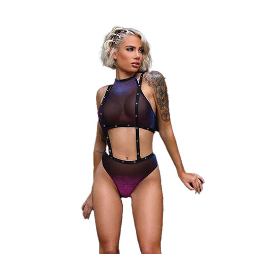 Vibes Stardust Halter Top & Suspender Bottoms Lingerie Fantasy Lingerie S/M 