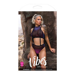 Vibes Stardust Halter Top & Suspender Bottoms Lingerie Fantasy Lingerie 