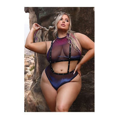 Vibes Stardust Halter Top & Suspender Bottoms Lingerie Fantasy Lingerie 2XL 