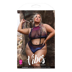 Vibes Stardust Halter Top & Suspender Bottoms Lingerie Fantasy Lingerie 