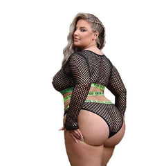 Vibes Mesh Long Sleeve Crop Top, Panty & Pasties Lingerie Fantasy Lingerie 