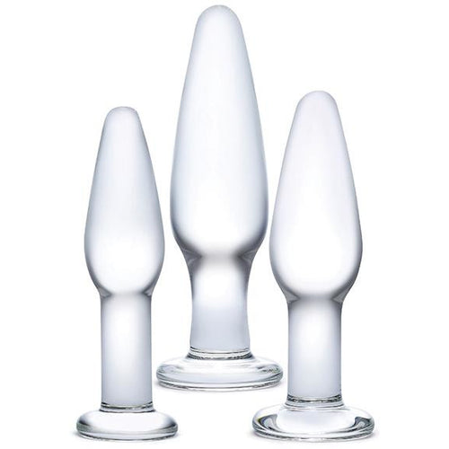 3 Piece Glass Anal Training Kit Anal Plug Kit Glas 