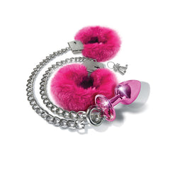 Jewel Butt Plug and Cuff Set Butt Plug Nixie Pink 