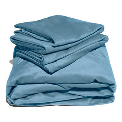 Liberator Fascinator Liquid Velvet Pillows & Sheet Set Sheets Liberator Queen Blue 