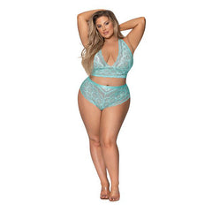Seabreeze Strappy Cami & Short Set Lingerie Magic Silk Turquoise 2XL 
