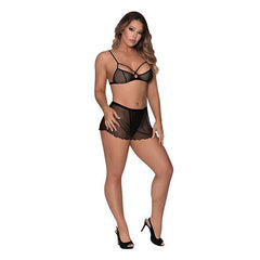 Strappy Bralette with Flirty Thong Skirt Lingerie Magic Silk 