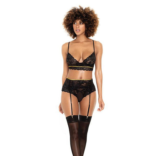 Lace Underwire Set Lingerie Mapale Black S/M 