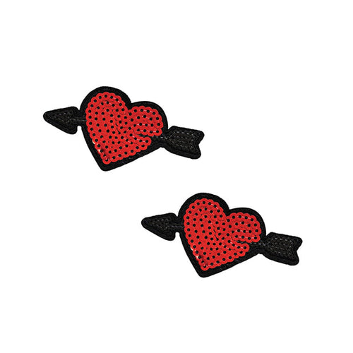 Sequin Arrow Heart Pasties Pasties Neva Nude 