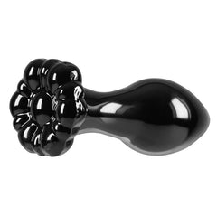 Crystal Flower Glass Butt Plug Butt Plug NS Novelties Black 