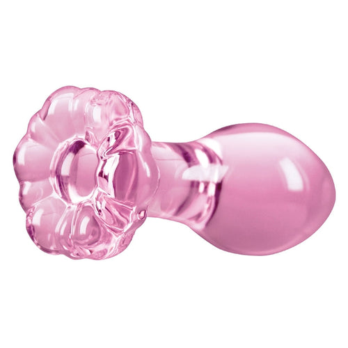 Crystal Flower Glass Butt Plug Butt Plug NS Novelties Pink 