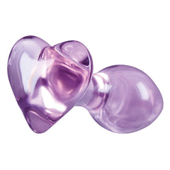 Crystal Heart Glass Butt Plug Butt Plug NS Novelties Purple 