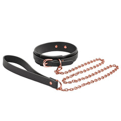 Bondage Couture Rose Gold Collar And Leash Collar NS Novelties 