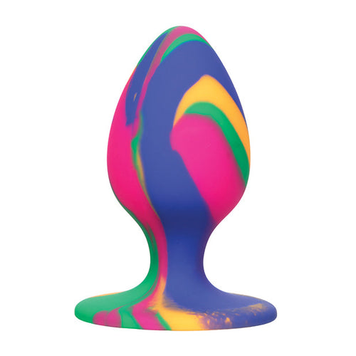 Cheeky Swirl Smooth Tie Dye Plug Butt Plug Cal Exotics Medium 