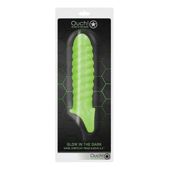 Swirl Stretchy Glow in the Dark Penis Sleeve Penis Sleeve Shots 