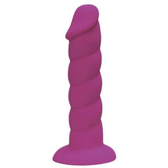 Suga Daddy Swirl Suction Cup 9.5" Dildo Dildo Rock Candy Purple 