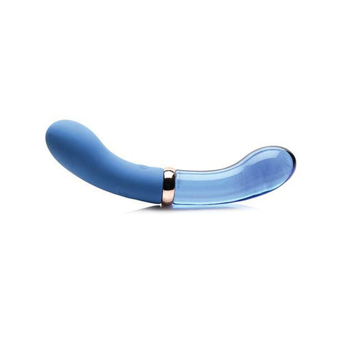 Vibra-Glass Bleu Dual Ended Silicone/Glass Vibrator Vibrator Prisms 