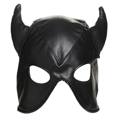 Dungeon Demon Bondage Hood With Horns mask Master Series 